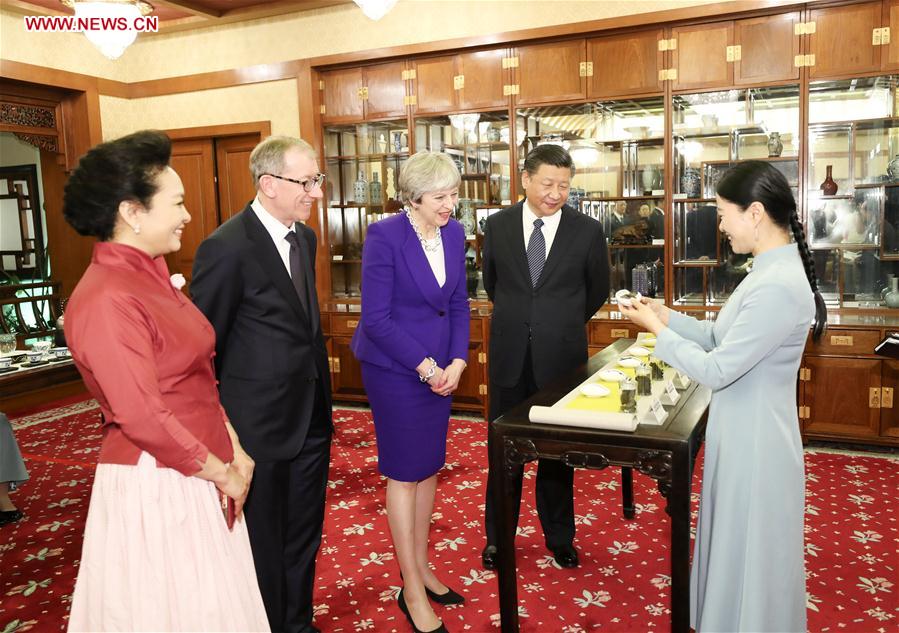 CHINA-BEIJING-XI JINPING-BRITISH PM-AFTERNOON TEA (CN)