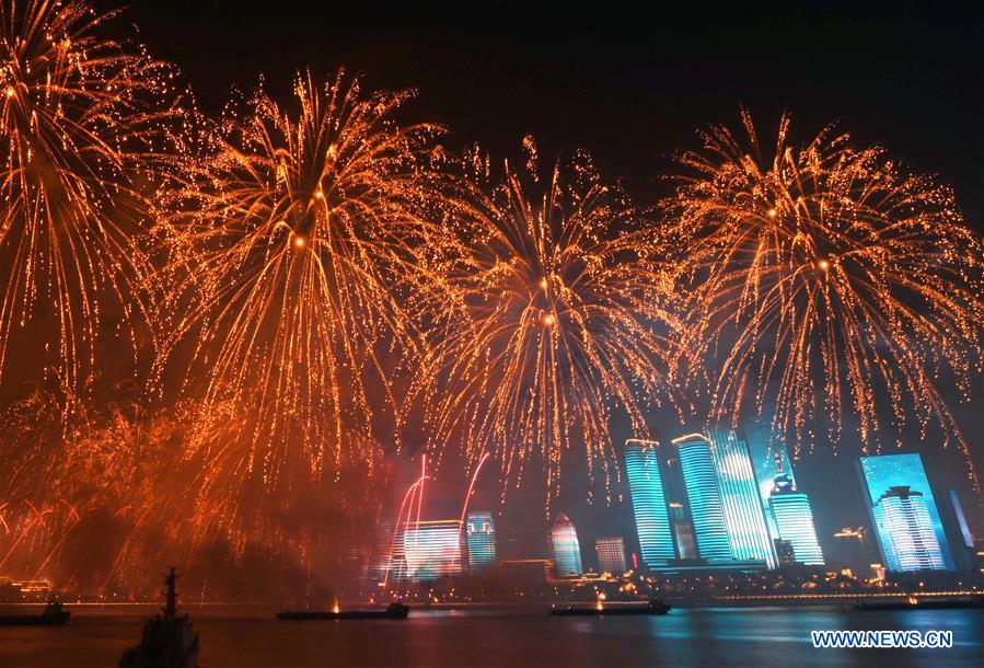 (SCO SUMMIT) CHINA-QINGDAO-SCO-LIGHTS-FIREWORKS-SHOW (CN)