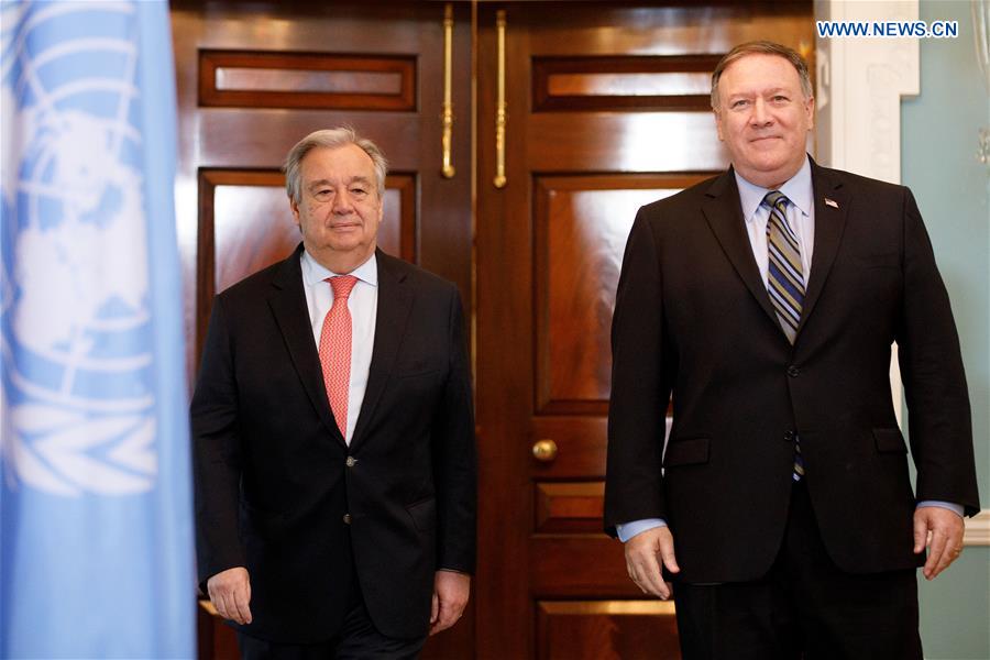 U.S.-WASHINGTON D.C.-POMPEO-GUTERRES-MEETING