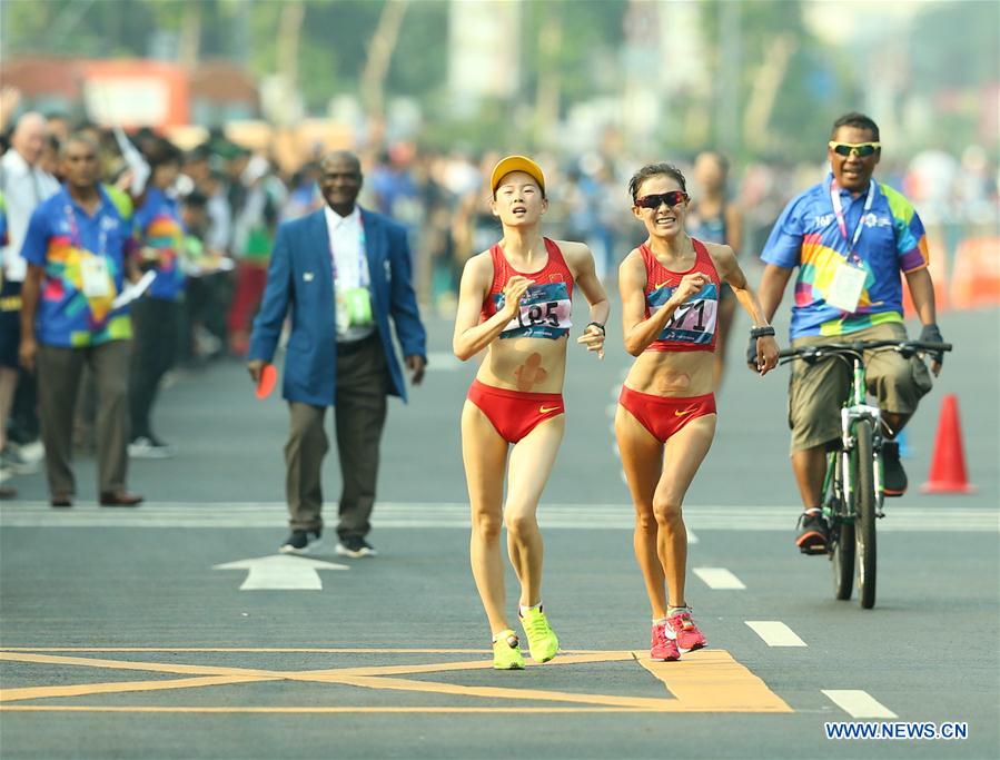 (SP)INDONESIA-JAKARTA-ASIAN GAMES-ATHLETICS-WOMEN'S 20KM WALK