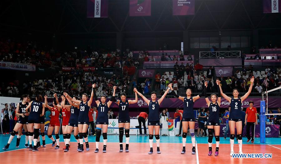 (SP)INDONESIA-JAKARTA-ASIAN GAMES-WOMEN'S VOLLEYBALL FINAL-CHINA VS THAILAND