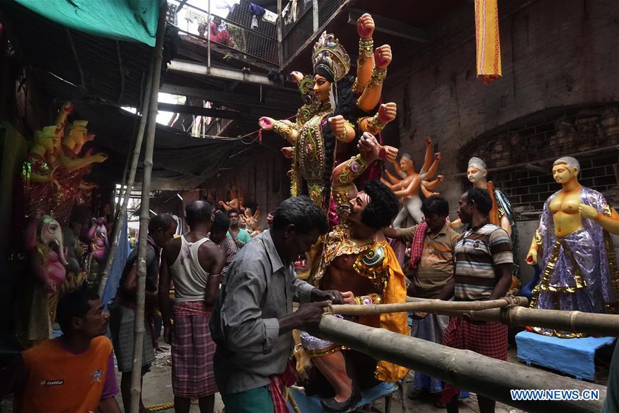 INDIA-KOLKATA-DURGA-CLAY IDOL MAKING