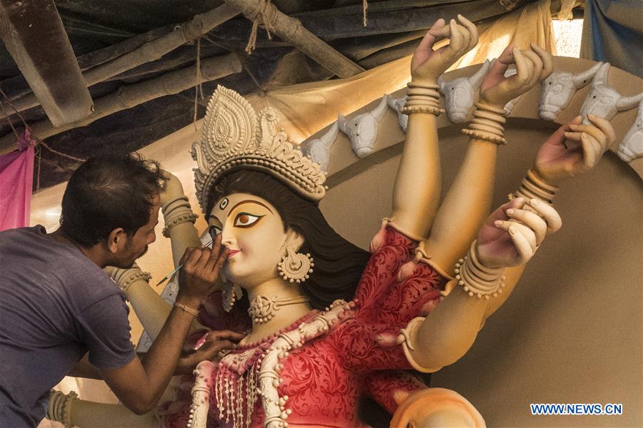 INDIA-KOLKATA-DURGA-CLAY IDOL MAKING