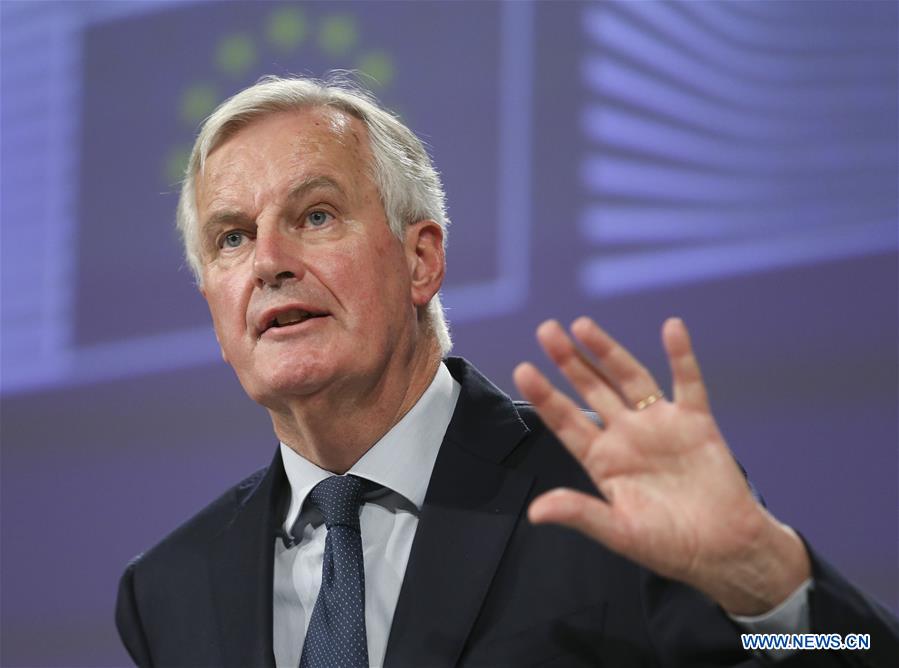 BELGIUM-BRUSSELS-EU-BREXIT-MICHEL BARNIER-PRESS BRIEFING