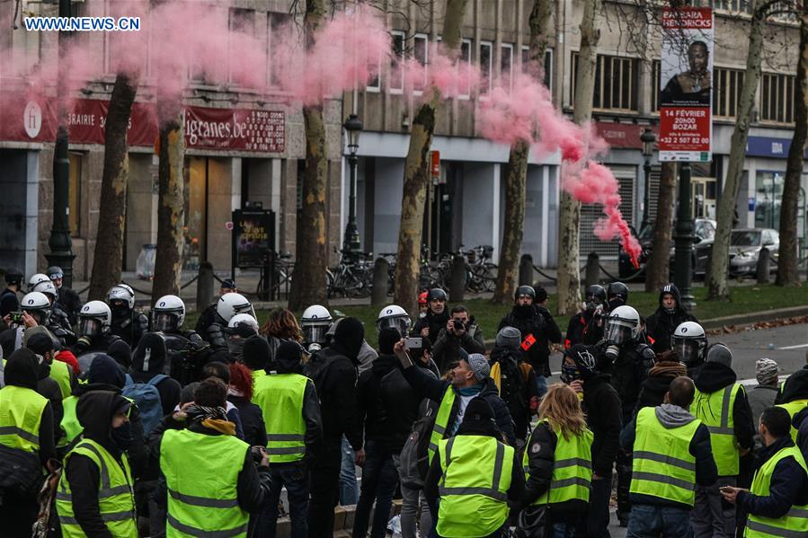 BELGIUM-BRUSSELS-YELLOW VEST-PROTEST