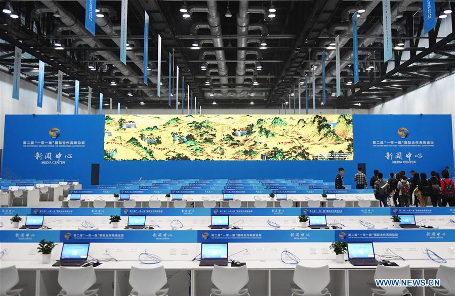 CHINA-BEIJING-BELT AND ROAD FORUM-MEDIA CENTER-TRIAL OPERATION (CN)