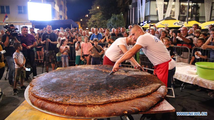 SERBIA-LESKOVAC-BARBECUE FESTIVAL-BIGGEST BURGER