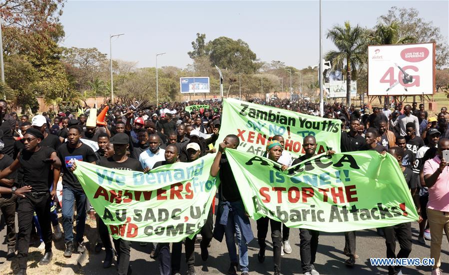 ZAMBIA-LUSAKA-SOUTH AFRICA-XENOPHOBIC ATTACKS-PROTEST