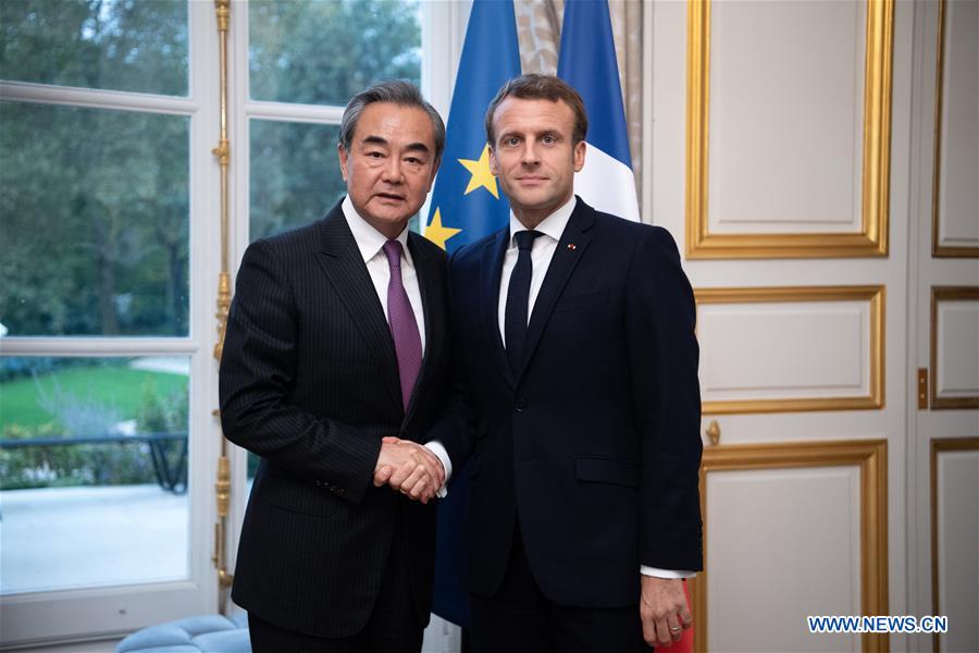 FRANCE-PARIS-MACRON-WANG YI-MEETING