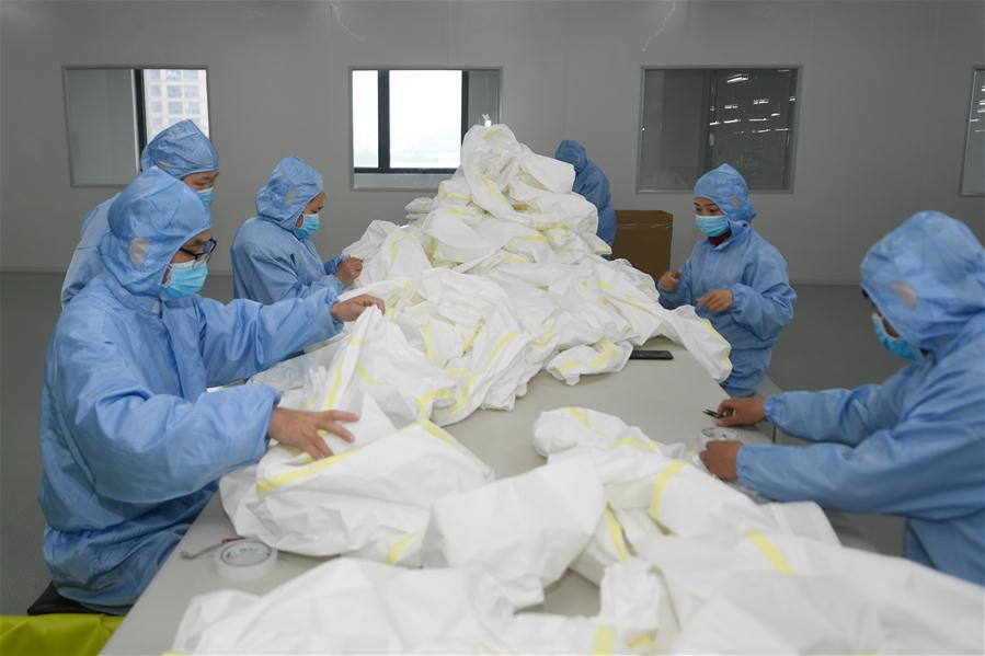 CHINA-ZHEJIANG-DEQING-NOVEL CORONAVIRUS-PROTECTIVE SUITS-PRODUCTION (CN)