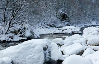 Snow scenery in Qinling Mountains in Xi'an, China's Shaanxi