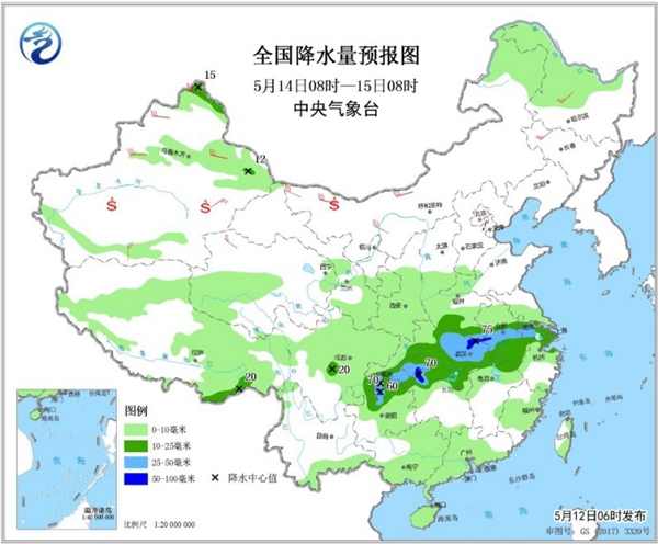 湖南等3省有暴雨 北方風(fēng)雨沙套餐上線