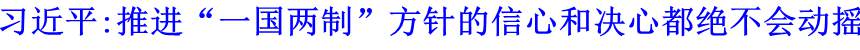 習(xí)近平:推進(jìn)“一國兩制”方針的信心和決心都絕不會動搖