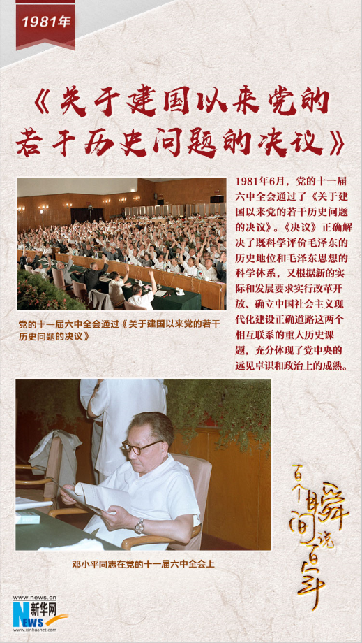 1981，《關(guān)于建國以來黨的若干歷史問題的決議》