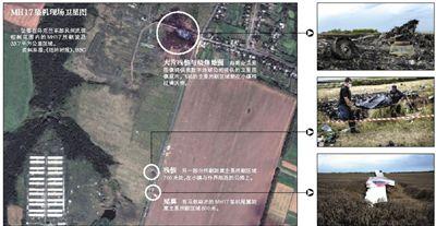 馬航MH17客機殘骸照片顯示，其機身上有許多細小孔洞。多名專家分析稱，這些孔洞或是飛機被導(dǎo)彈爆炸后飛散的彈片擊中所致。